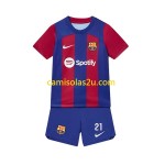 Camisolas de futebol FC Barcelona Frenkie de Jong 21 Criança Equipamento Principal 2023/24 Manga Curta